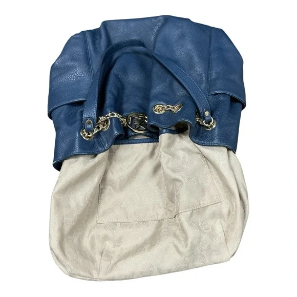 Michael Kors - EC - Navy Blue Leather Tote Bag With Unbranded Dust Bag - Picture 8 of 8